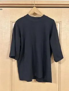 ユニクロ　エアリズムコットンオーバーサイズモックネックT（5分袖）ブラック　XL