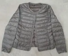 【美品】UNIQLOユニクロ　ウルトラライトダウンジャケット　グレーベージュ　M
