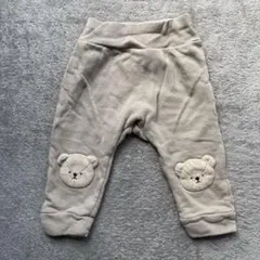 ベビータイツ 70cm ベージュ クマ刺繍 petit main