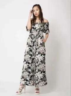 セシル オールインワン サロペット 花柄