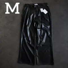 新品未使用✨ ASTRONOMY 2タックワイドバギーシンセティックレザーパンツ