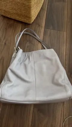 coachグレー レザー トートバッグ 大きめ