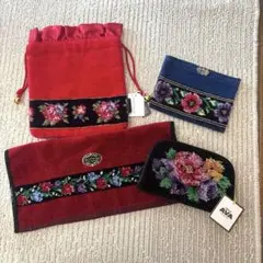 Royal doulton シェニール織　ポーチ ハンカチ セットドイツ織のサムネイル