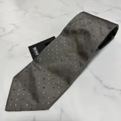 未使用品　ヒューゴボス　HUGO BOSS ネクタイ　ベージュ　ドット系シルク