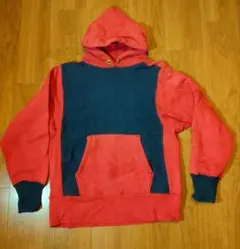 チャンピオン80'sリバースウィーブパーカー トリコタグ　紺赤