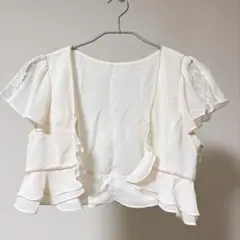2000s Wishcore 姫カジ かぎ編みレース 段フリル カーディガン - メルカリ