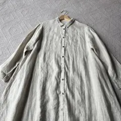 美品❁ヤッコマリカルド ピンタック リネン シャツ ロング ワンピース