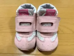 【美品】ミキハウス×ミズノ ベビー シューズ ピンク キッズスニーカー 14cmのサムネイル