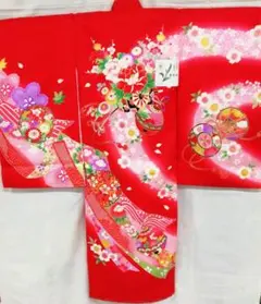 NA136アンティーク子供着物七五三正絹3歳用着丈97センチ裄丈46センチ