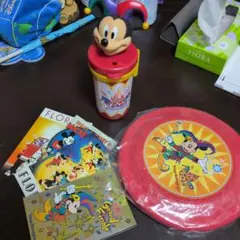 ミッキーマウス 15周年カップ・フリスビー・ポストカードセット