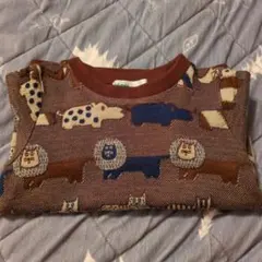 動物柄トレーナー ブラウン系