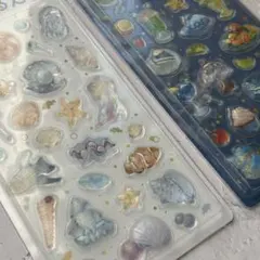 きゅるるんシール（海の生き物・喫茶アラモードブリュレ）2シートセット