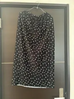 チャオパニックティビー 水玉 黒白プリーツスカート