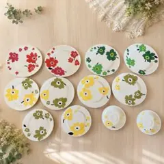 ポーセラーツ 北欧風食器 12枚セット 花柄 ポーセラーツ 北欧風食器 12枚セット 花柄 - メルカリ