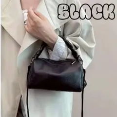 ショルダーバッグ 2Way PUレザー レディース おしゃれ 肩掛け ブラック