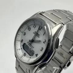 美品 CASIO ウェーブセプター WVA-M630 シルバー ソーラー電波
