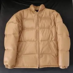 キムタク着（異素材) A BATHING APE レザーダウンジャケット L - メルカリ