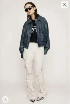 SLY ギャザーデザイン カーゴパンツ ホワイト