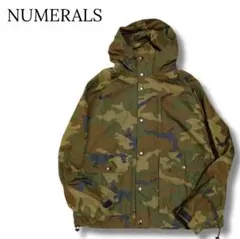 ミリタリージャケット　迷彩　カモフラ　ジップアップ　フード　Mサイズ　ヌメラルズ