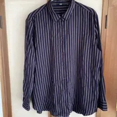 UNIQLO ネイビー ストライプ シャツ XL