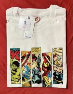 〈 Lサイズ 〉GU マーベル アベンジャーズ Tシャツ 〈 新品 〉　白