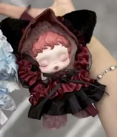 【新品】スカルパンダ POPMART 黒猫　猫耳セット 着せ替え　ぬいぐるみ服