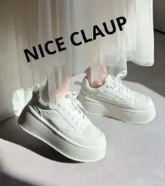 新品未使用　NICE CLAUP　厚底　プラットフォームスニーカー　ホワイト