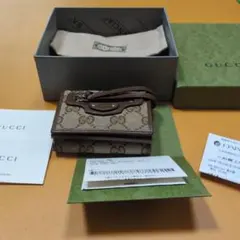 【極美品】グッチ　バレンシアガ　コラボ　三つ折り財布　GG柄　キャンバス箱付き