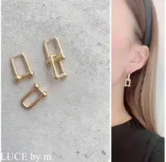 797 ゴールド Uチェーン2way 小ぶり シンプル お洒落 ピアス