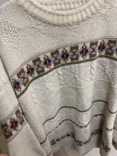 vintage クルーネックニットセーター