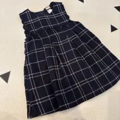 プティマイン　ネイビー チェック柄 ワンピース