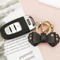 リボン 黒 キーホルダー キーチェーン バッグチャーム 可愛い