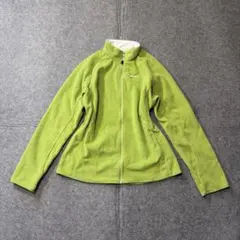 フリース フルジップ ジャケット 黄緑 Y2K アウトドア スポーツMIX