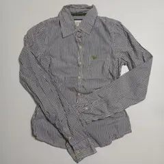 ✨アバクロ✨アバクロンビー✨ストライプ✨長袖シャツ✨刺繍有❤S