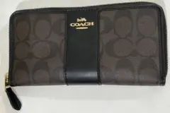 Coach ロゴ入り長財布 ブラウン/ブラック　コーチ