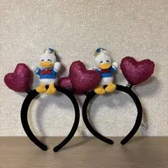 ドナルドダック ハート型カチューシャ 2個セット