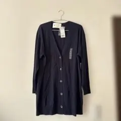 UNIQLO エクストラファインメリノVネックロング　カーディガン(長袖) L