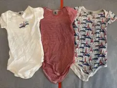 Petit bateau 半袖ボディスーツ 3枚セット