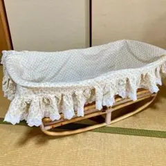 【のんちゃん様専用】籐ゆりかご　ラタンベビーベッド　昭和レトロ
