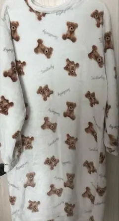 ベア柄 ルームウェア ワンピース Mサイズ