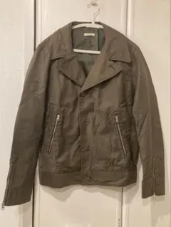 オリーブグリーン カーキ　ミリタリージャケット　ライダース