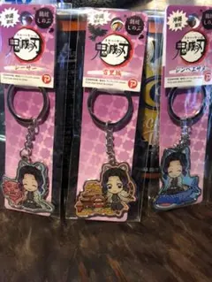 【沖縄限定】鬼滅の刃 胡蝶しのぶ3種 ご当地 キーホルダー メタルキーホルダー