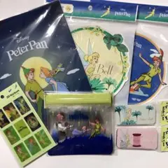 ピーターパン クリアファイル スライド缶 ジッパー袋 シール マット 等 7点
