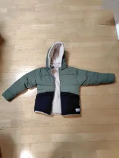 フード付き中綿入りコート　150センチ オリーブグリーン