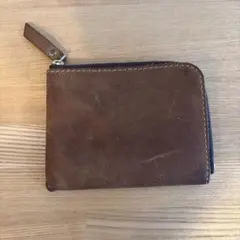 ブラウンレザー ジッパー式コインケース