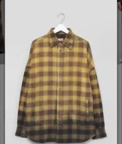 DIESEL 長袖ネルシャツ ブラウンチェック