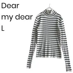 ボーダートップス リブニット リブカットソー ハイネック カジュアル 1808