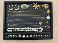 ジュエリーセット ネックレス ピアス ブローチ 整理品 金製不明