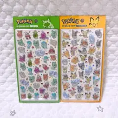 ポケモン 韓国公式 3D クリスタル シール ニャオハ ピチュウ D.stone