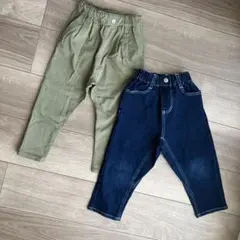 devirock デニム&ツイルタックパンツ ２本セット　100cm